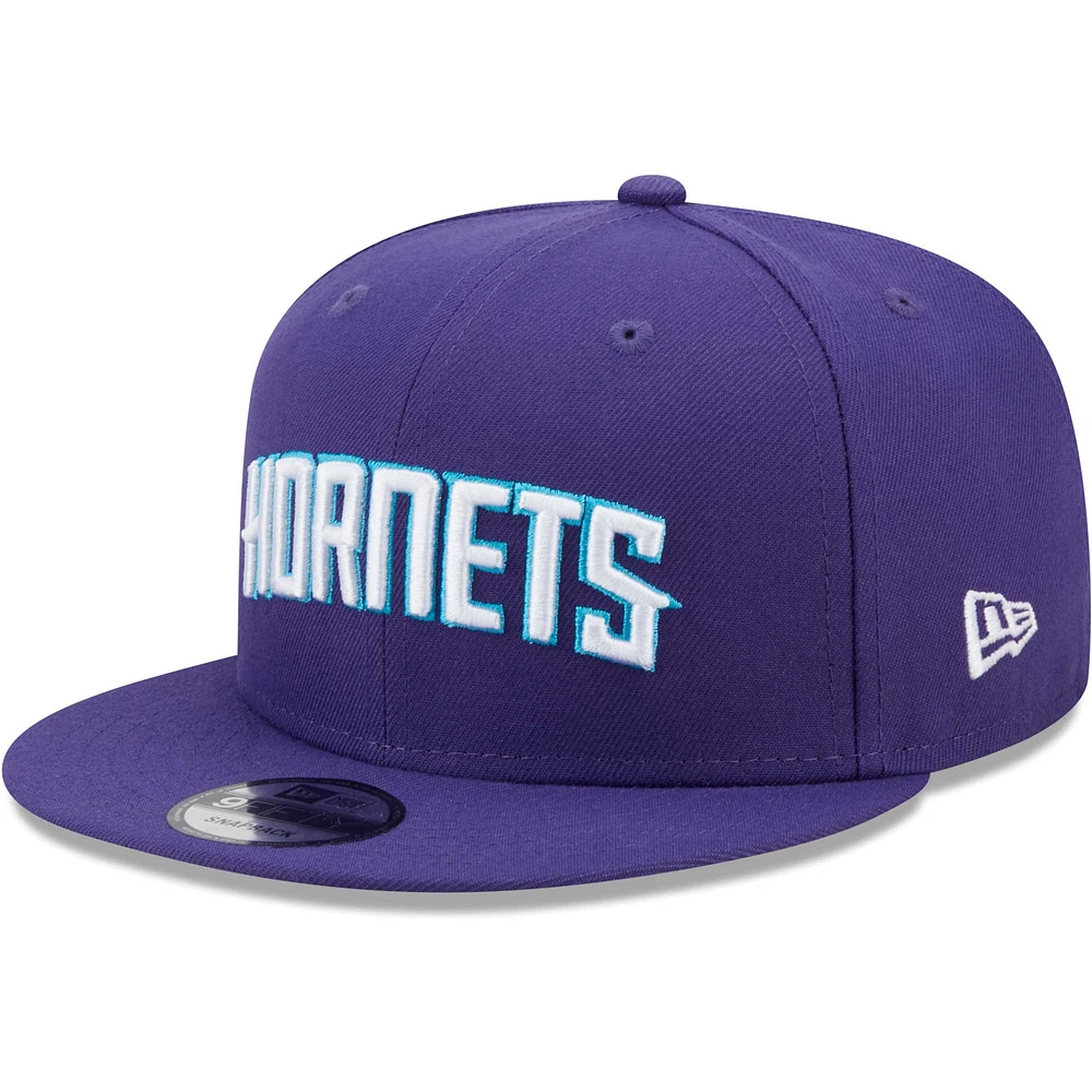 Casquette New Era Charlotte Hornets Jersey Hook Statement Edition violette pour homme 9FIFTY Snapback