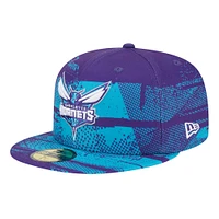 Men's New Era Purple Charlotte Hornets Tip-Off 59FIFTY Fitted Hat