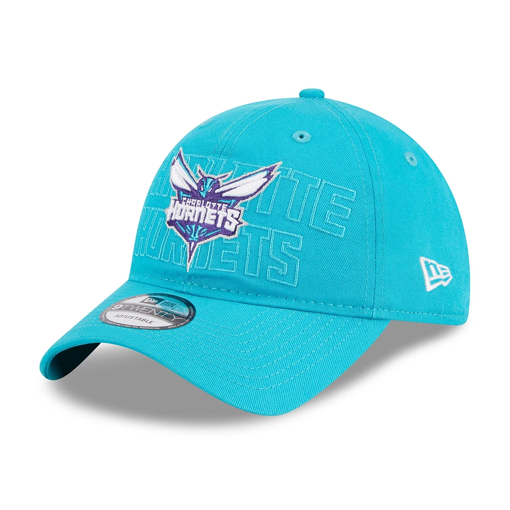 Casquette réglable New Era Charlotte Hornets 2023 NBA Draft 9TWENTY bleu sarcelle pour homme