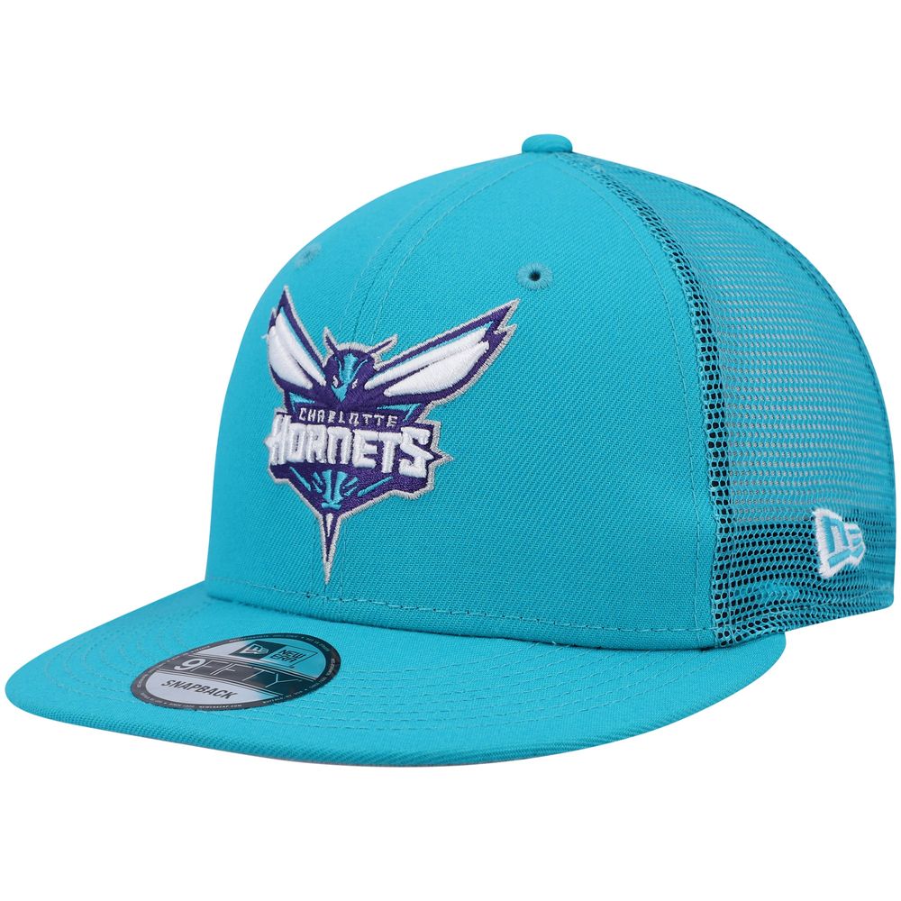 Men's New Era Teal Charlotte Hornets Classic Trucker 9FIFTY Snapback Adjustable Hat