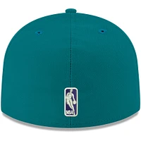 Casquette ajustée 59FIFTY aux couleurs officielles de l'équipe Charlotte Hornets New Era pour homme, bleu sarcelle