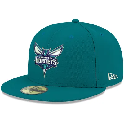 Casquette ajustée 59FIFTY aux couleurs officielles de l'équipe Charlotte Hornets New Era pour homme, bleu sarcelle