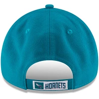 Casquette ajustable 9FORTY aux couleurs officielles de l'équipe New Era Charlotte Hornets bleu sarcelle pour homme