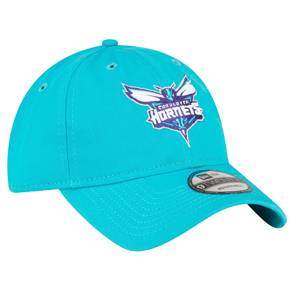 Casquette ajustable Charlotte Hornets Team 2.0 9TWENTY New Era pour hommes, bleu sarcelle