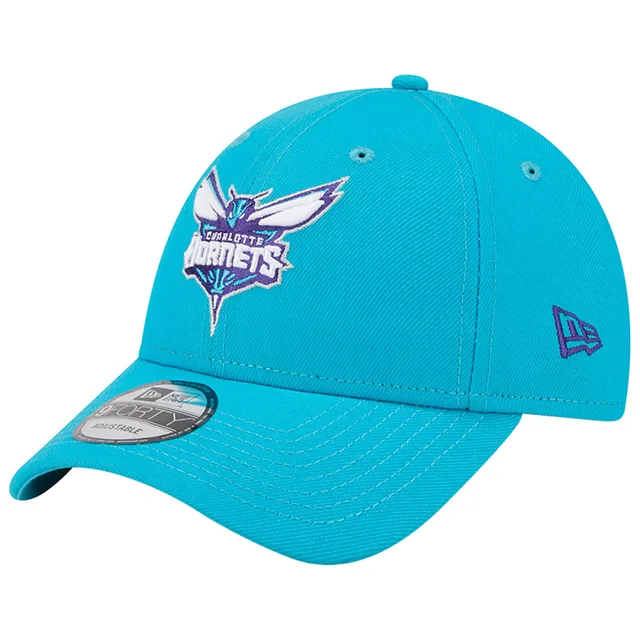 New Era Charlotte Hornets Teal Stripes 9FORTY Trucker Snapback Hat