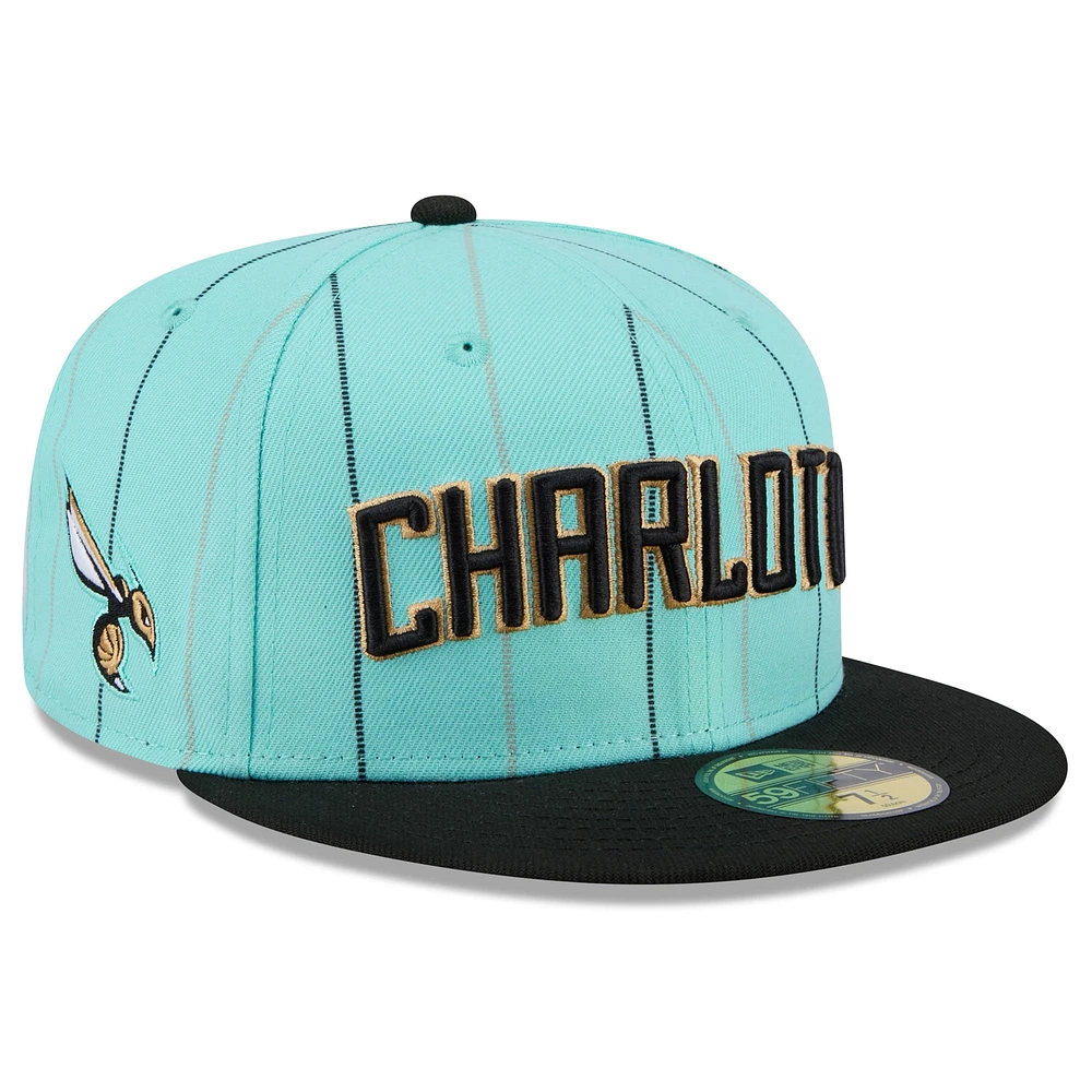 Men's New Era  Turquoise Charlotte Hornets 2024/25 City Edition 59FIFTY Fitted Hat