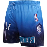 Short pour homme Post LaMelo Ball bleu marine/bleu Charlotte Hornets Ombre avec nom et numéro