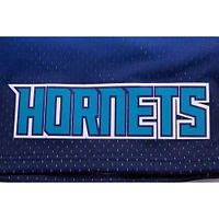 Short pour homme Post LaMelo Ball bleu marine/bleu Charlotte Hornets Ombre avec nom et numéro