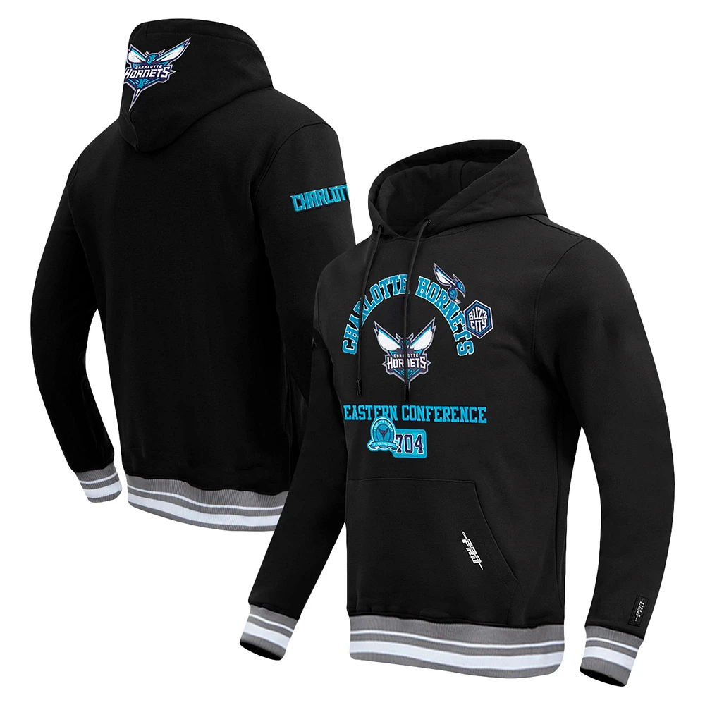 Sweat à capuche noir Pro Standard pour homme avec code régional des Charlotte Hornets