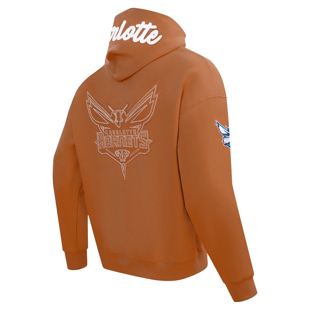 Sweat à capuche épaules tombantes Pro Standard Brown Charlotte Hornets Paint the City pour homme