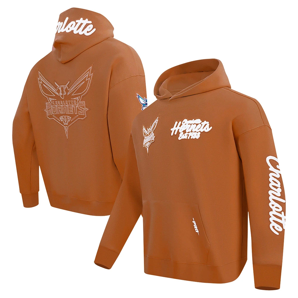 Sweat à capuche épaules tombantes Pro Standard Brown Charlotte Hornets Paint the City pour homme