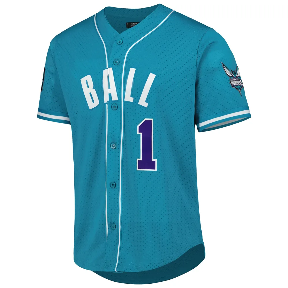 Pro Standard LaMelo Ball Teal Charlotte Hornets Capsule Player Chemise boutonnée de baseball pour homme