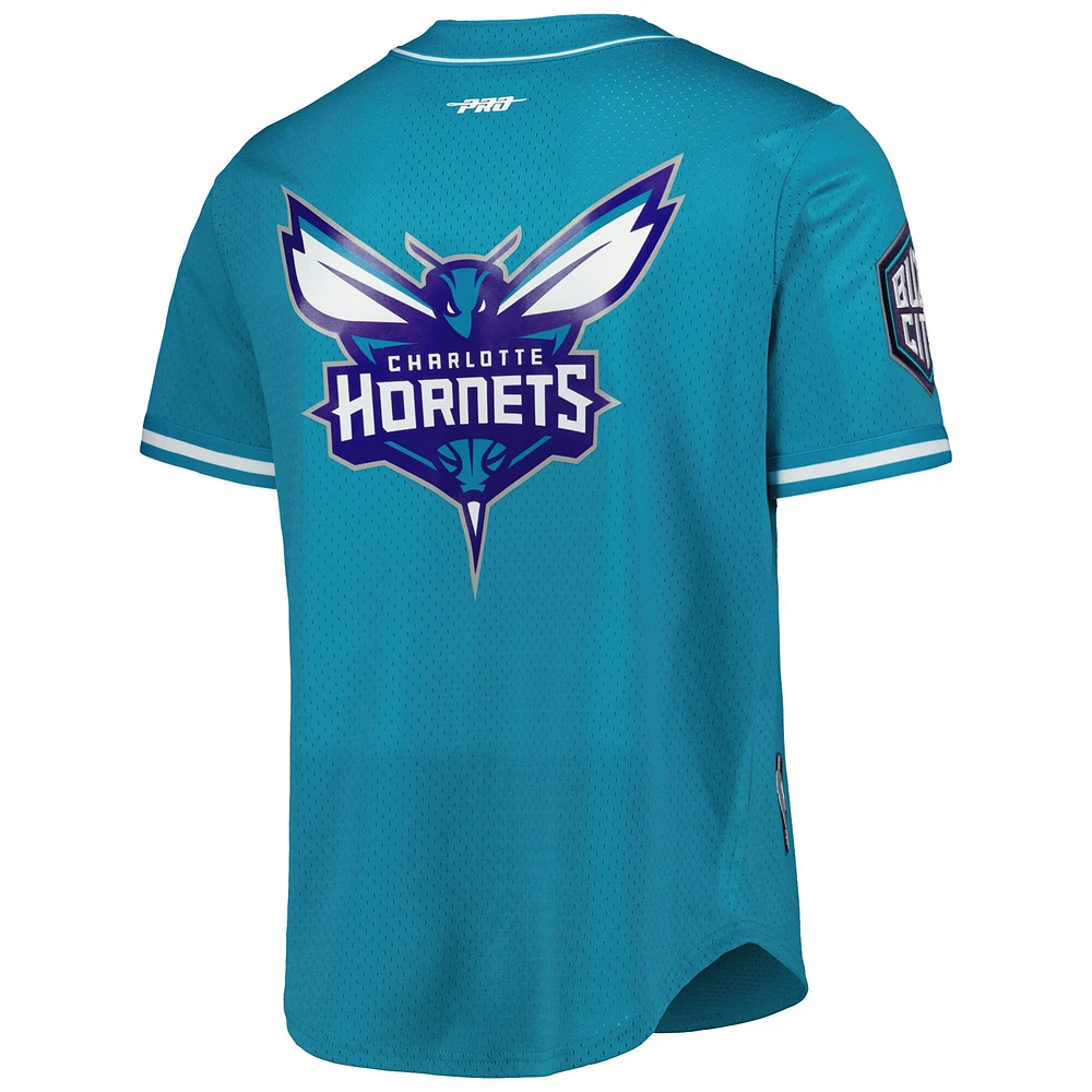 Men's Pro Standard LaMelo Ball Teal Charlotte Hornets Capsule Player Baseball Button-Up Shirt