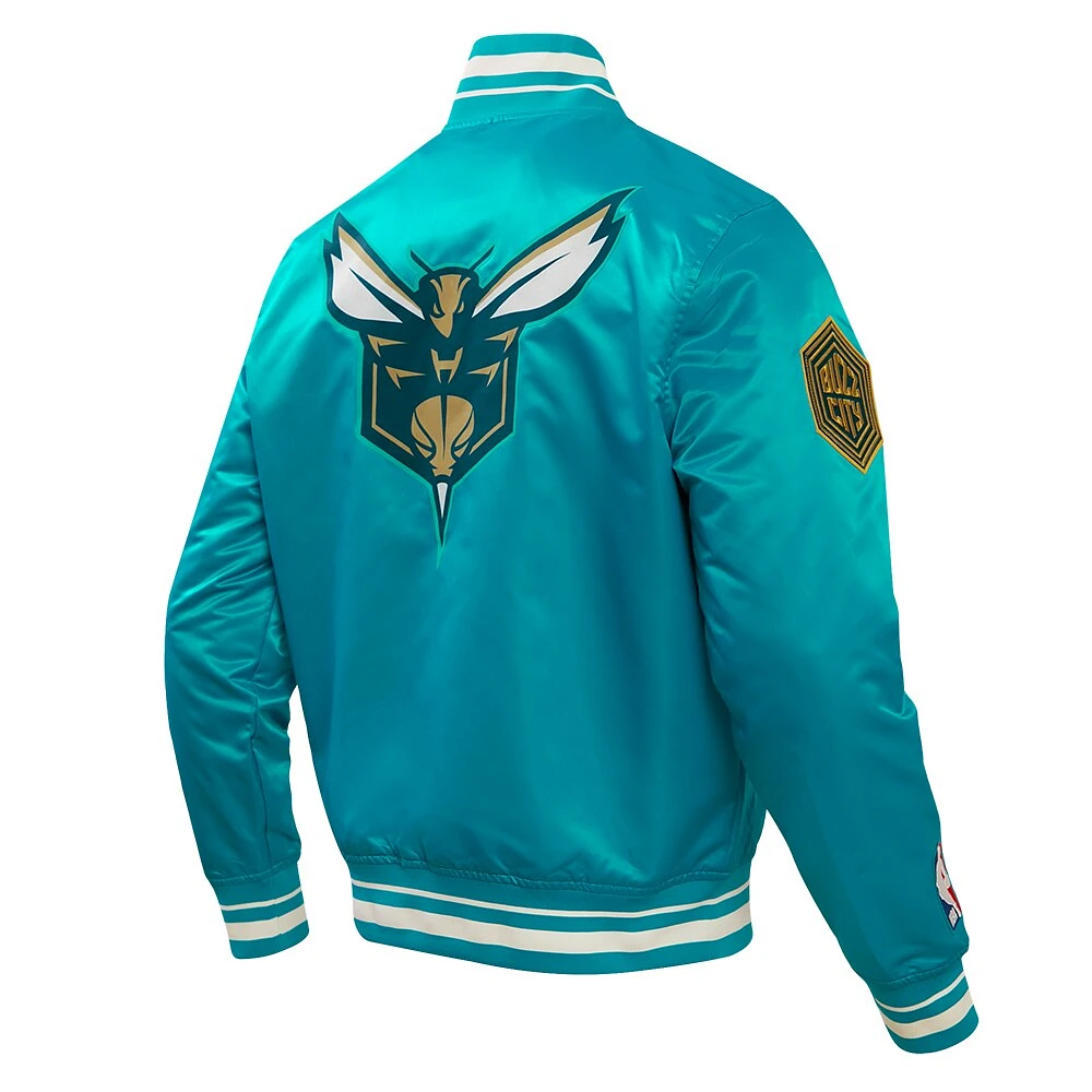 Veste à bouton-pression en satin Pro Standard Charlotte Hornets 2023/24 City Edition pour hommes, bleu sarcelle