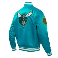 Veste à bouton-pression en satin Pro Standard Charlotte Hornets 2023/24 City Edition pour hommes, bleu sarcelle