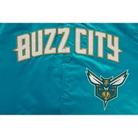 Veste à bouton-pression en satin Pro Standard Charlotte Hornets 2023/24 City Edition pour hommes, bleu sarcelle