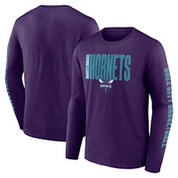 T-shirt à manches longues violet Charlotte Hornets Vision pour homme