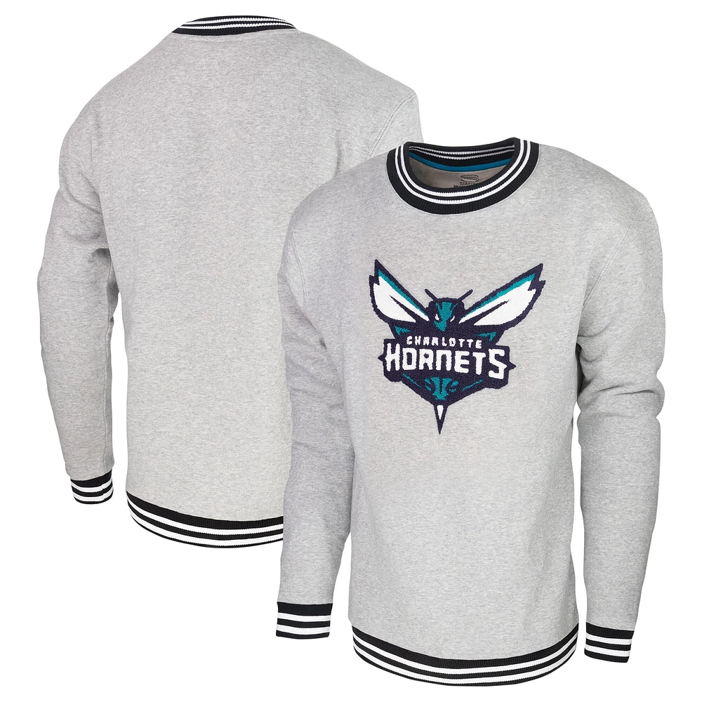 Sweat-shirt Stadium Essentials gris chiné Charlotte Hornets Club Level pour hommes