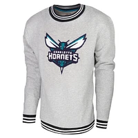 Men's Stadium Essentials Heather Gray Charlotte Hornets Club Level Pullover Sweatshirt