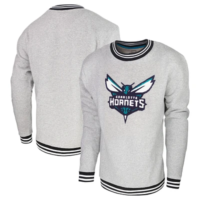 Sweat-shirt Stadium Essentials gris chiné Charlotte Hornets Club Level pour hommes