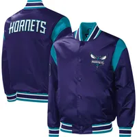 Men's Starter Purple Charlotte Hornets Pick & Roll Satin Full-Snap