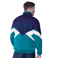 Men's Starter Purple Charlotte Hornets Rush Applique Full-Zip Track Jacket