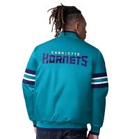 Men's Starter Teal Charlotte Hornets Scout I Full-Snap Varsity Jacket