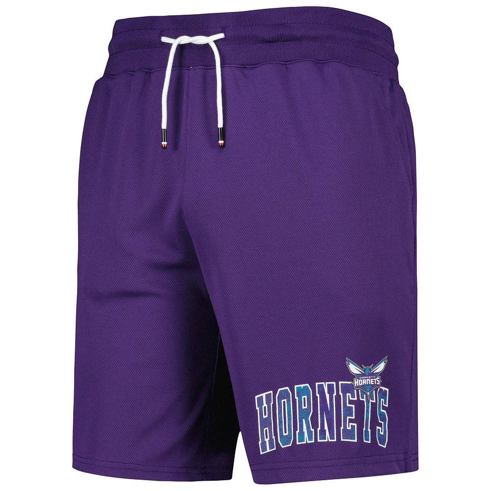 Tommy Jeans - Charlotte Hornets Mike Short de basketball en filet violet pour homme