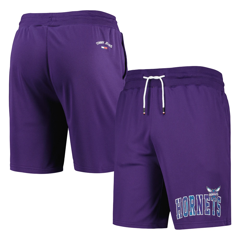 Tommy Jeans - Charlotte Hornets Mike Short de basketball en filet violet pour homme