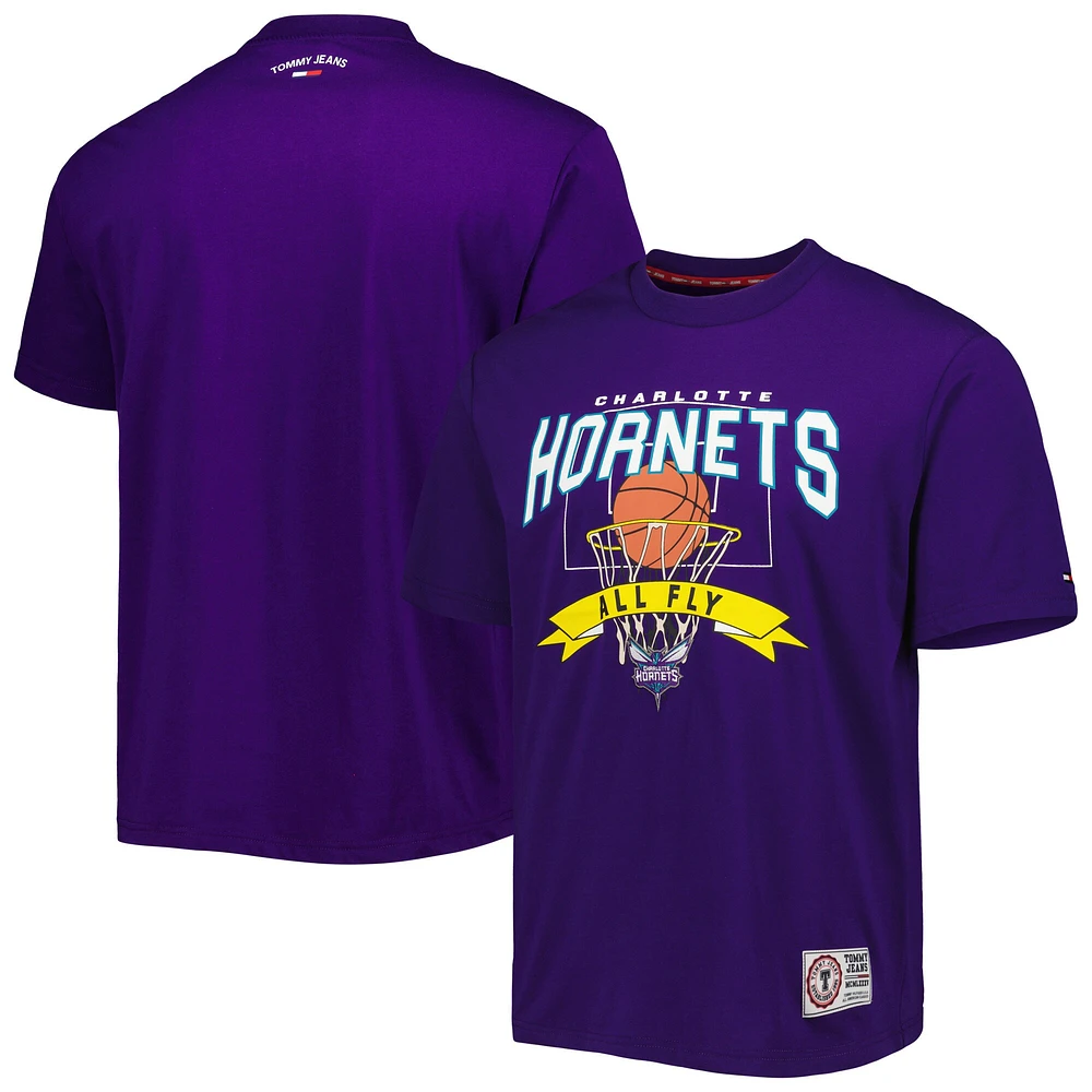 Tommy Jeans pour homme Charlotte Hornets Tim Backboard T-shirt violet