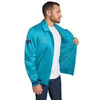 Men's Tommy Jeans Teal Charlotte Hornets Jacob Chain Stitch Applique Full-Snap Varsity Jacket