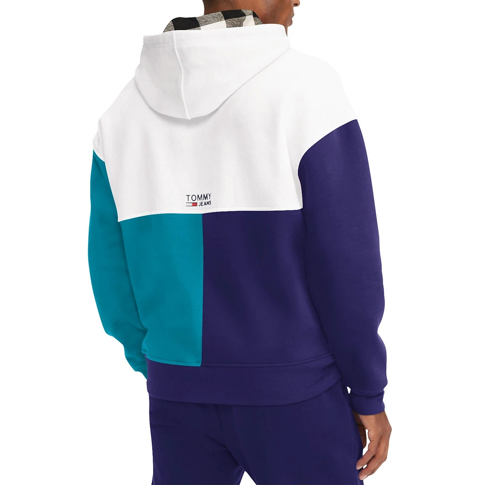 Sweat à capuche Tommy Jeans pour homme Charlotte Hornets Andrew Split blanc/violet