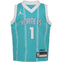 Maillot Nike LaMelo Ball Charlotte Hornets Swingman pour tout-petit, bleu sarcelle - Édition Icon