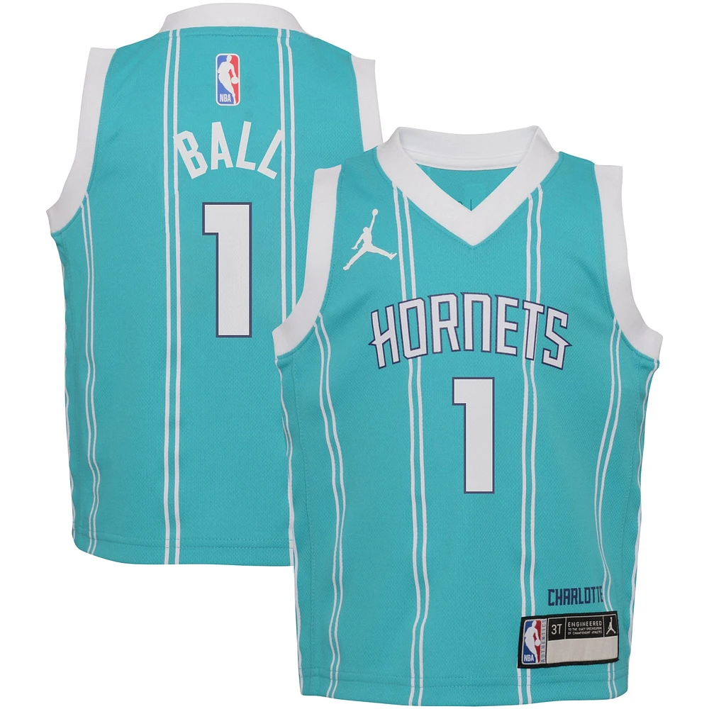 Maillot Nike LaMelo Ball Charlotte Hornets Swingman pour tout-petit, bleu sarcelle - Édition Icon