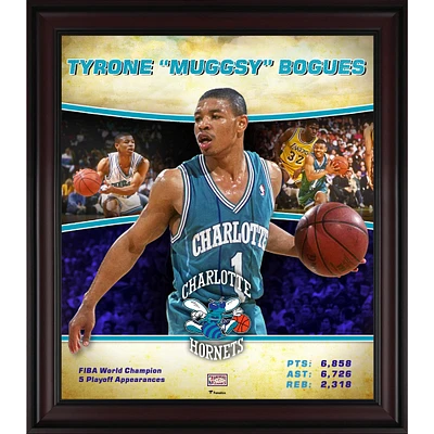 Tyrone "Muggsy" Bogues Charlotte Hornets Framed 15" x 17" Hardwood Classics Player Collage