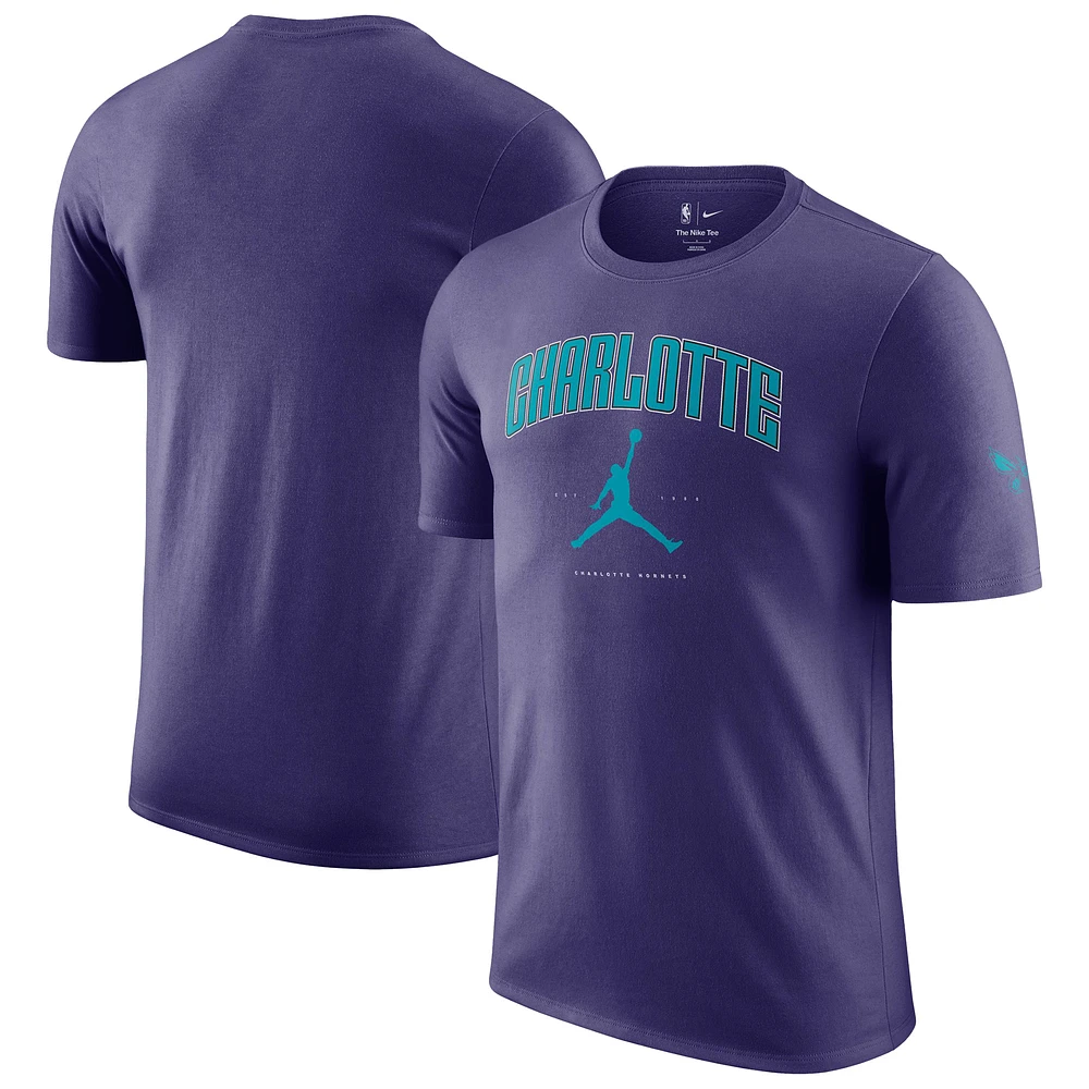 Unisex Jordan Brand Purple Charlotte Hornets Essential Cities T-Shirt