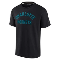 T-shirt unisexe Fanatics Black Charlotte Hornets Elements super doux à manches courtes