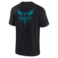 T-shirt unisexe Fanatics Black Charlotte Hornets Elements super doux à manches courtes