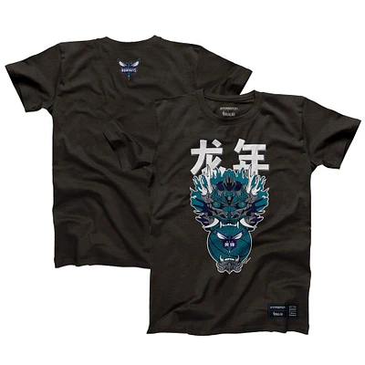 T-shirt unisexe Hyperfly Heather Black Charlotte Hornets Année du Dragon Collection Nouvel An lunaire