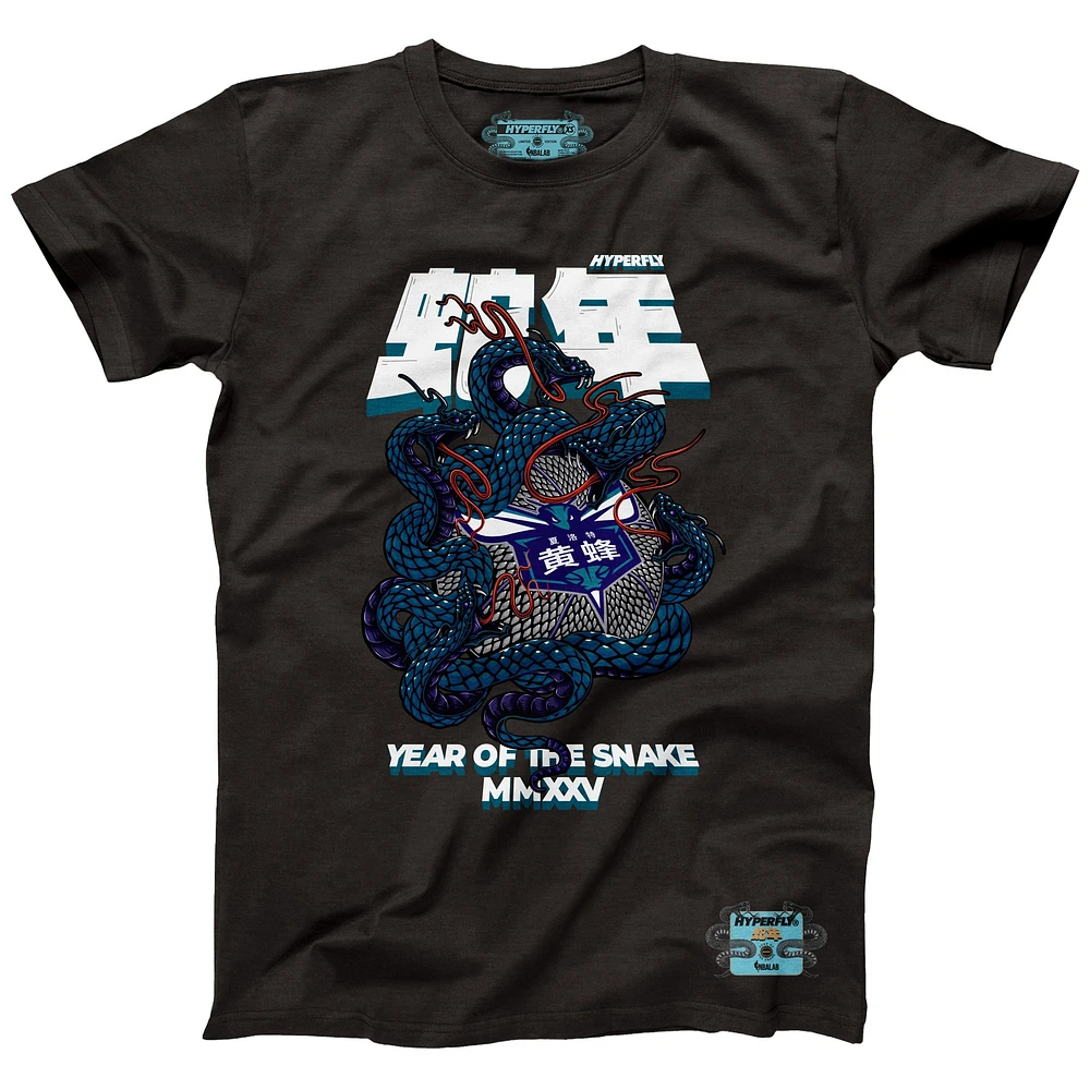 Unisex NBALab x Hyperfly Heather Black Charlotte Hornets Year of the Snake Lunar New Collection T-Shirt