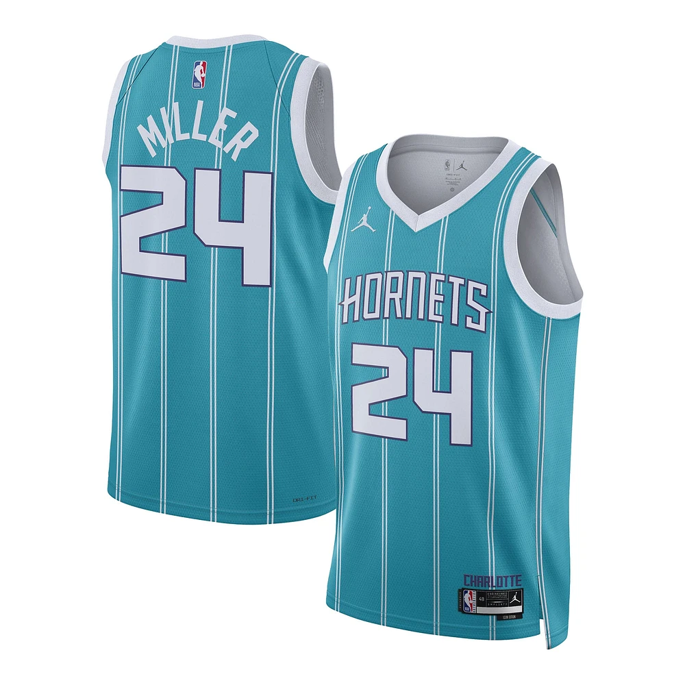 Maillot unisexe Nike Brandon Miller Teal Charlotte Hornets NBA Draft Swingman - Icon Edition