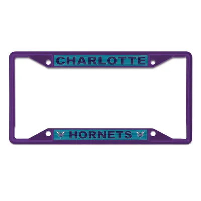 Cadre de plaque d'immatriculation WinCraft Charlotte Hornets couleur chrome