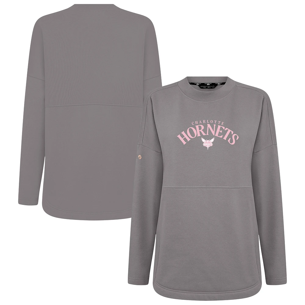 Sweat-shirt à enfiler arqué Beaudry pour la fête des mères Charlotte Hornets gris Levelwear femme