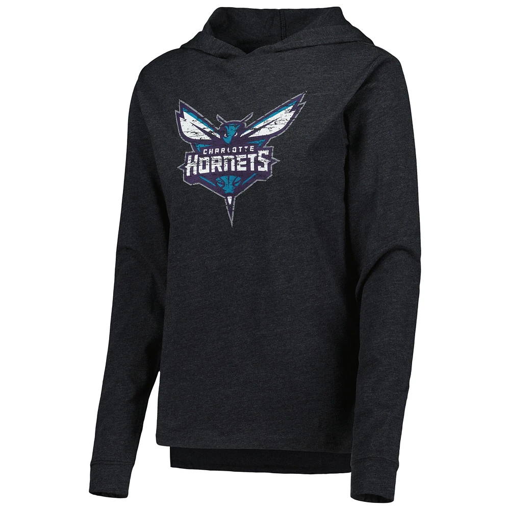 Ensemble de nuit Charlotte Hornets Team Concepts Sport noir chiné pour femme