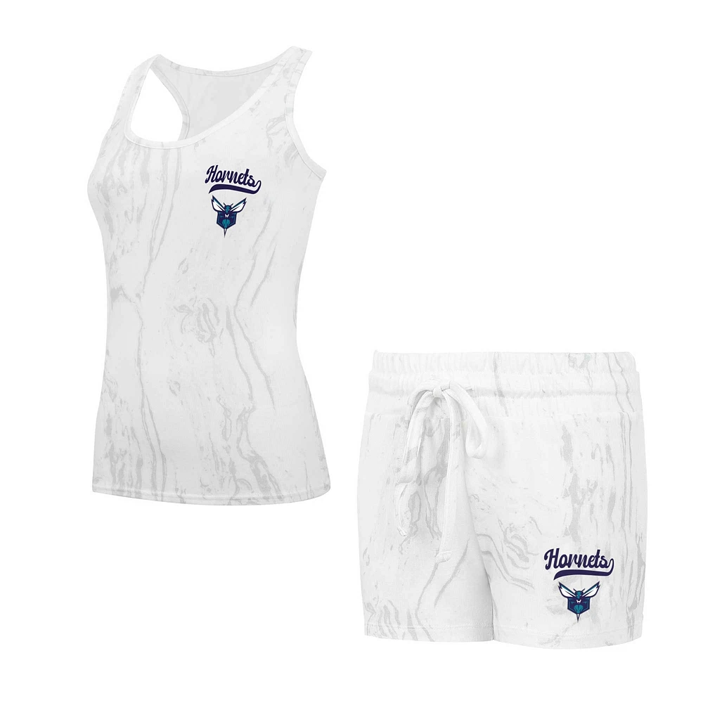 Ensemble débardeur et short Concepts Sport crème Charlotte Hornets Quartz pour femmes