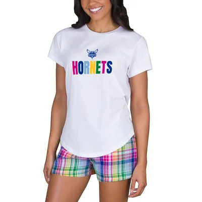 Charlotte Hornets Concepts Sport Women's Razzle Knit T-Shirt & Short Set - White