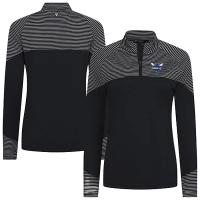 Haut à glissière quart de tour rayures classiques noires des Charlotte Hornets pour femme Levelwear