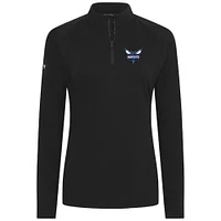 Haut noir à fermeture éclair quart de tour Flex Insignia 2.0 pour femme des Charlotte Hornets Levelwear