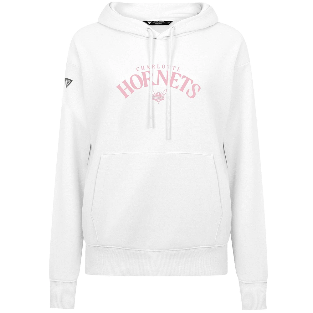Women's Levelwear  White Charlotte Hornets Mother's Day Adorn Arched Pullover Hoodie