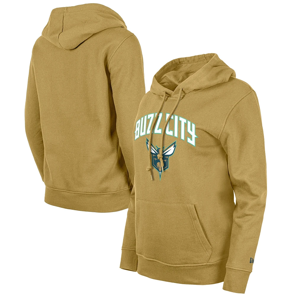 Women's New Era Tan Charlotte Hornets 2023/24 City Edition Pullover Hoodie